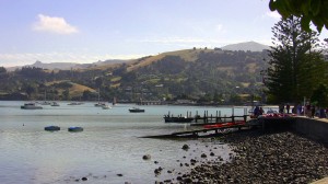 Akaroa waterfront, the scene for my first painting.